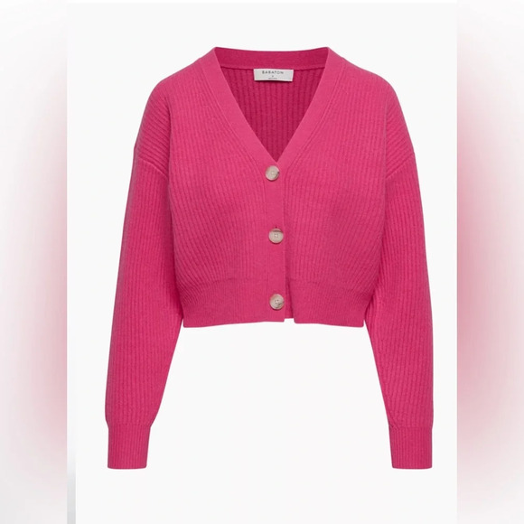Aritzia Babaton Luxe Cashmere Canberra Cardigan in Granita Pink Size Small - Picture 7 of 14